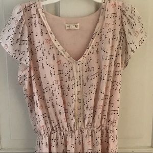 Maison Jules Pink Music Notes Dress XS
